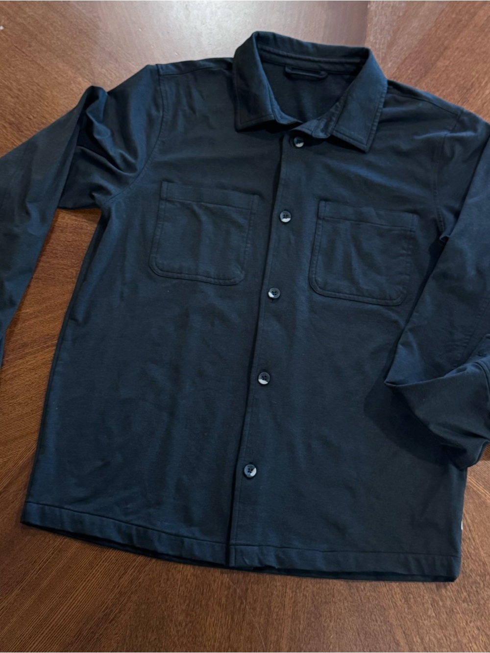 Vuori Black Lightweight Button-Up Shirt Jacket